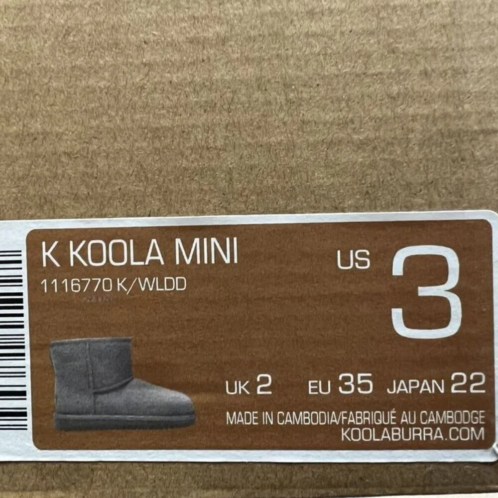 Koolaburra Big Kids' Koola Mini Boot Gray, Girls' Size 3 M
